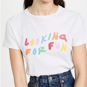 RE/DONE Classic Looking For Fun Tee, Size XS, Vintage White